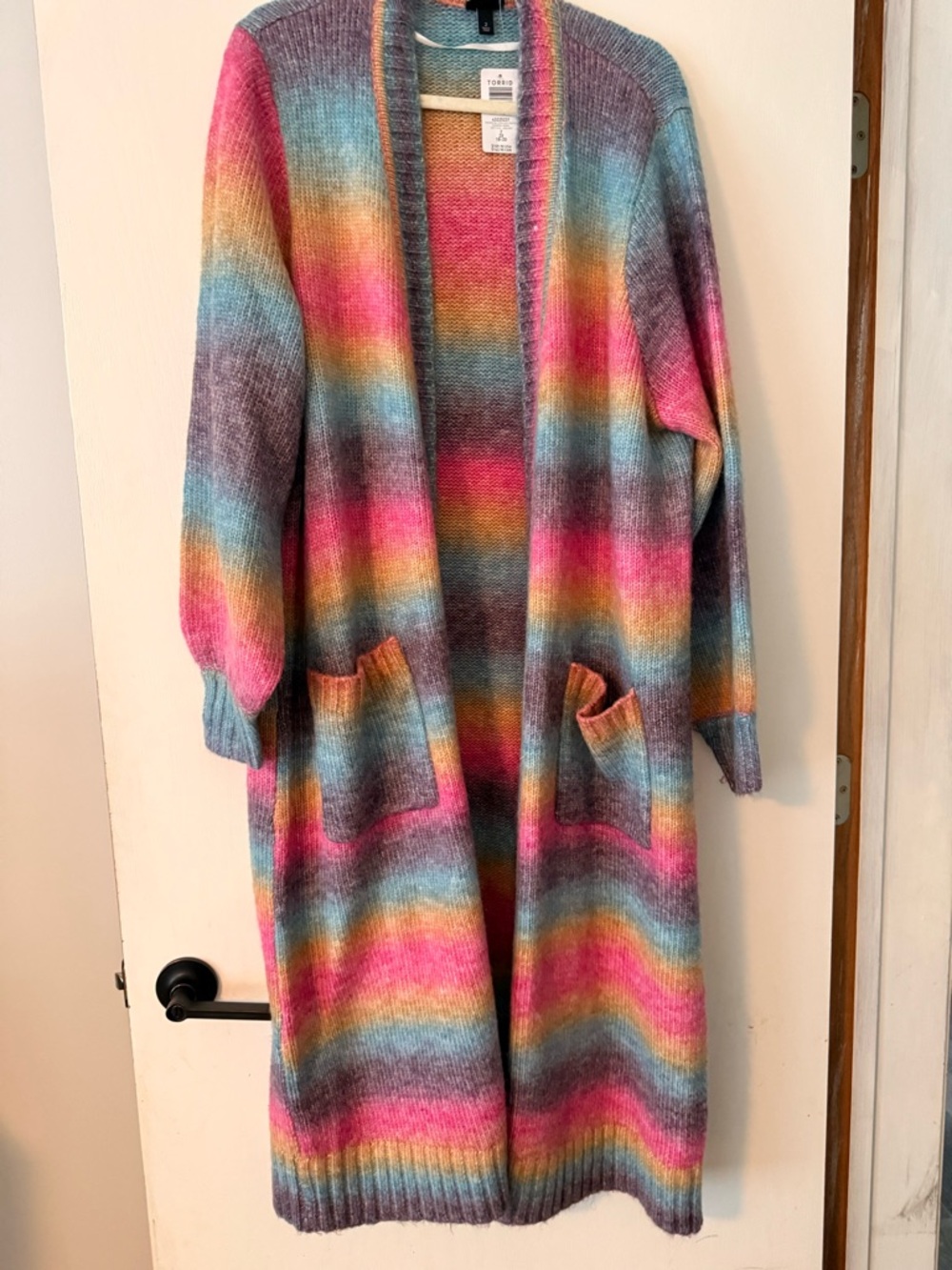 torrid Multicolor Coatigan Balloon Sleeve Sweater
